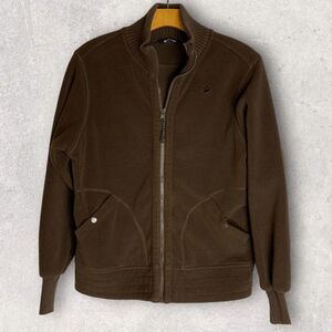Snozu Women's size Medium Brown Fleece Sweater trim Full Zip Front Jacket